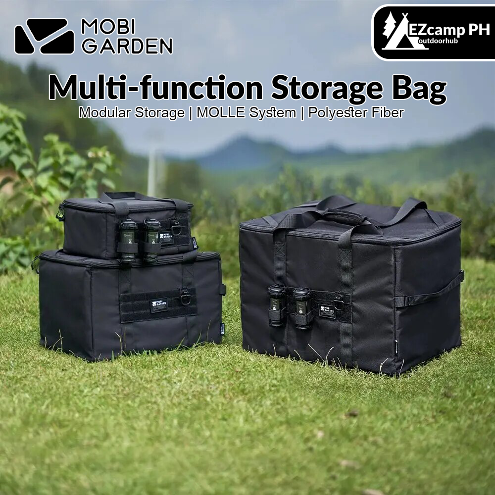 MOBI GARDEN Multi-function Storage Bag Camping Equipment MOLLE System Large Capacity Waterproof Wear Resistant Quick Folding Table Board Modular 3 Size Hiking Travel Beach Original MobiGarden