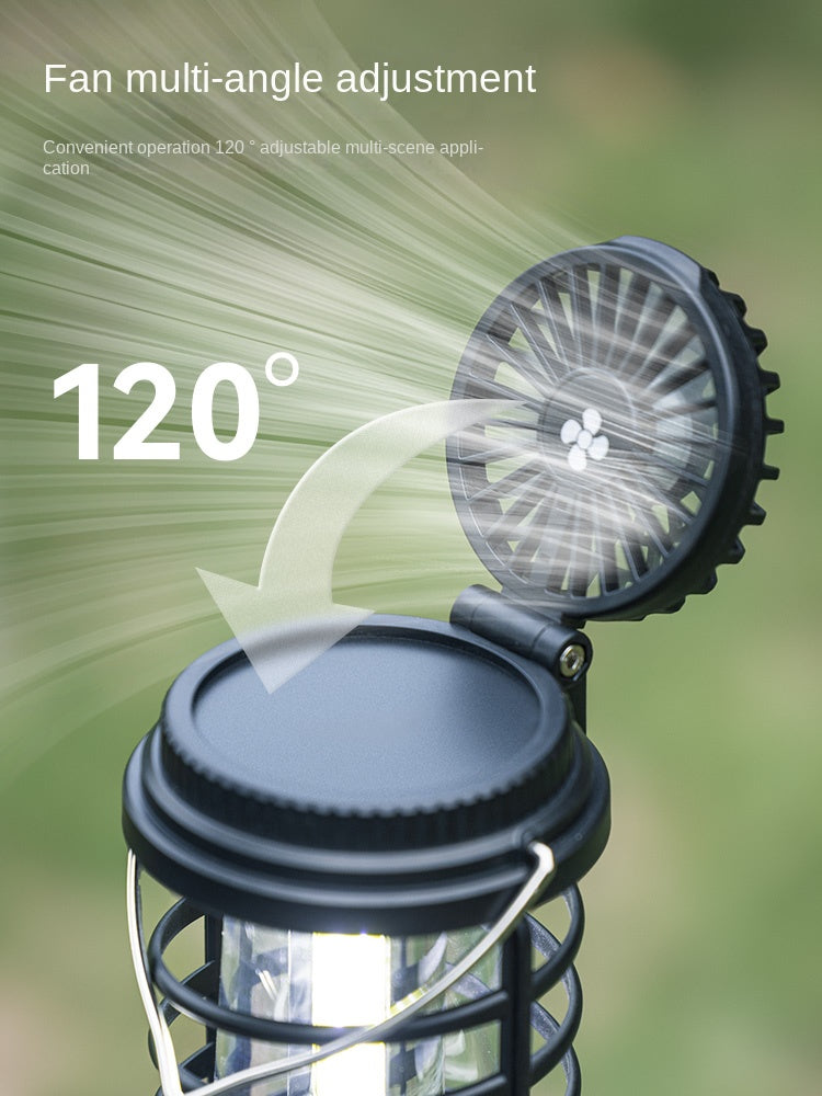 Blackdog BLACK SEAL 2 in 1 Lantern Fan Multipurpose LED Camping Lamp Light 3 Adjustable Speed Stepless Dimming USB Charging 1200mAh Battery Outdoor