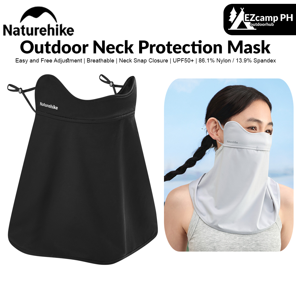 Naturehike Outdoor Neck Protection Mask Sports Breathable Adjustable Wrap Cover Sun Proof Bib Ice Soft Silk Mask Face Cover UV Sunscreen Face Scarf