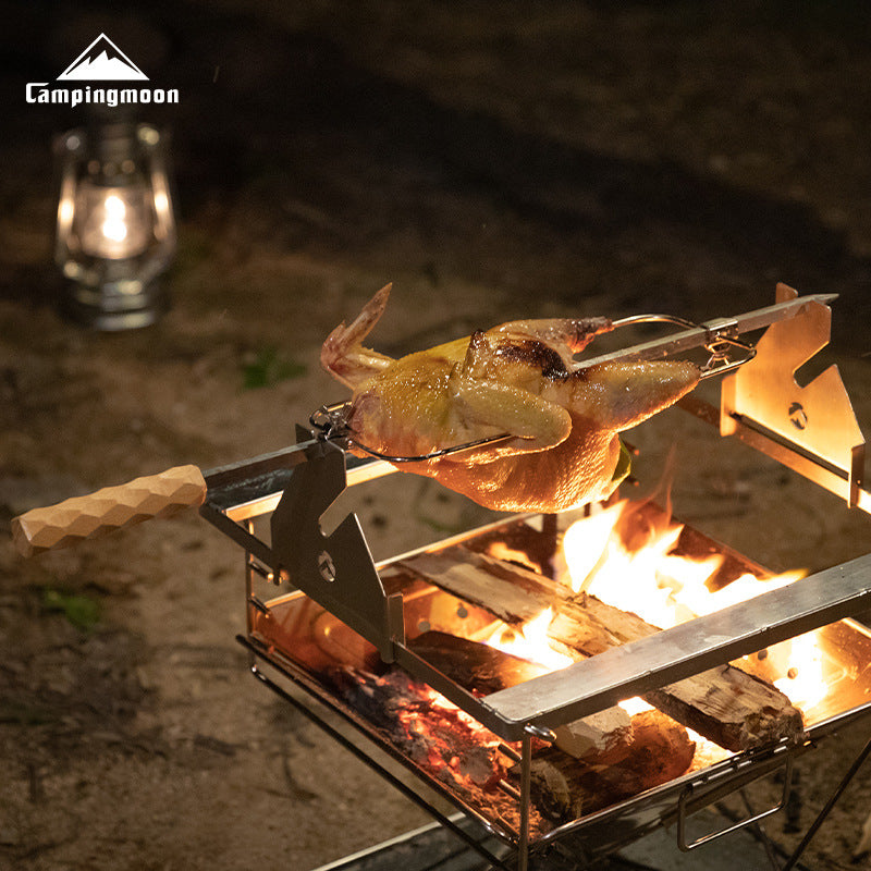 Stainless Chicken Baking Rack Campingmoon Stainless Steel Rotisserie Chicken Roasting Bracket Rack A ...