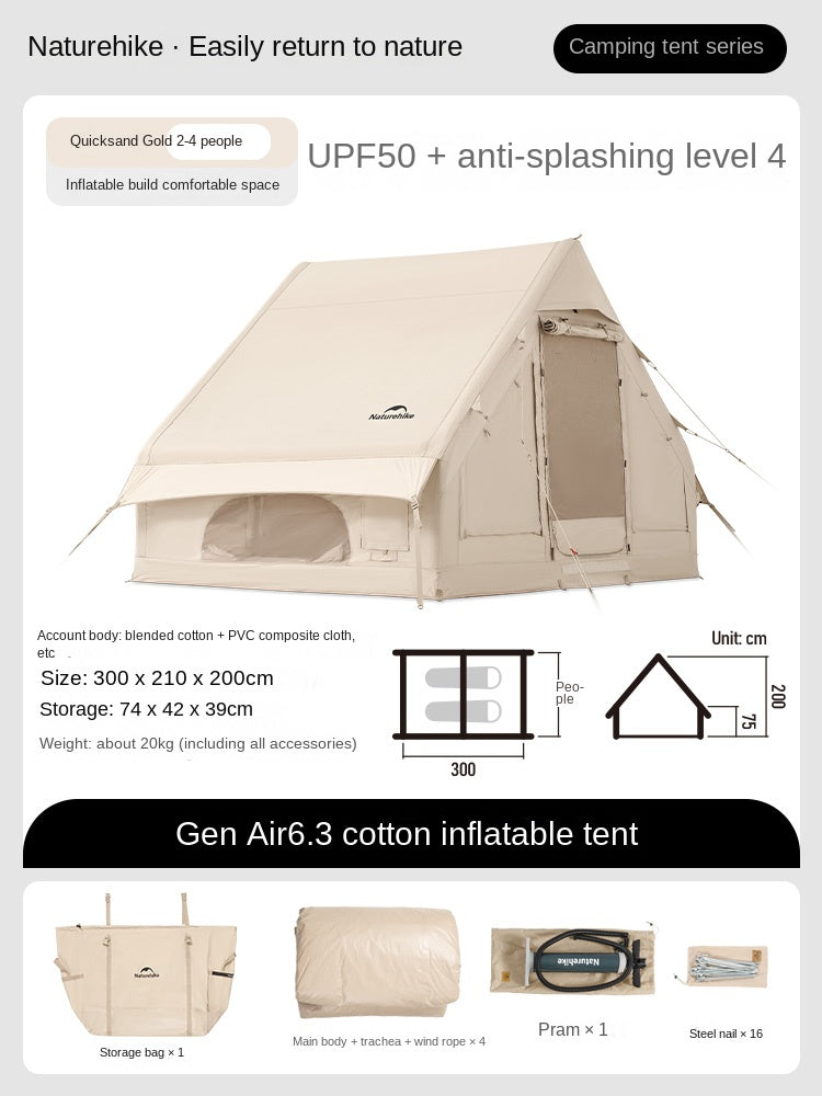 naturehike air tent Naturehike GEN Air Series 12/6.3 Inflatable Tent Portable 4-8 Persons – EZcamp Outdoorhub