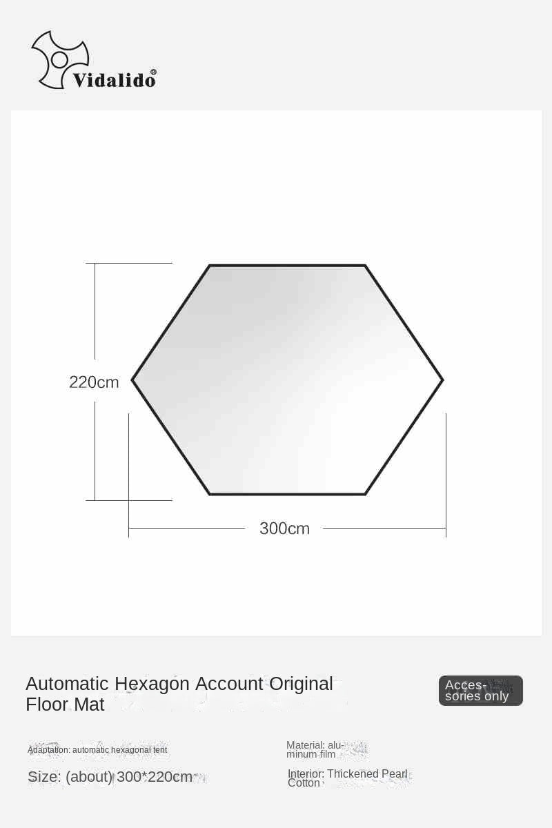 Vidalido Hexagonal Automatic Family Dome Style Tent Portable Lightweight Folding for 4-6 Person Leisure Quick Opening Sunshade Dome Shelter Tent