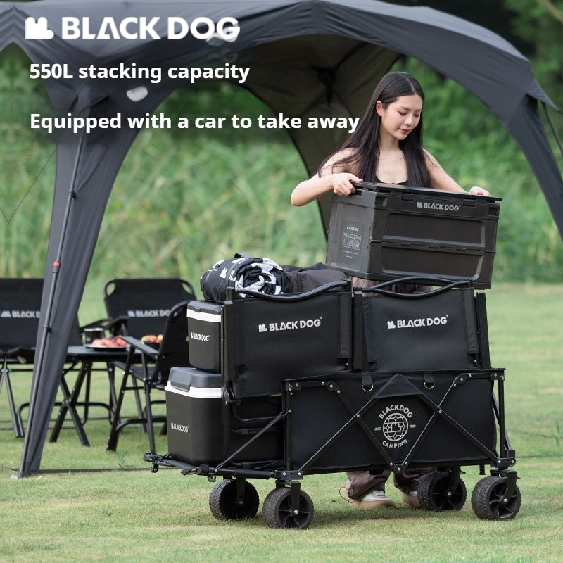 BLACKDOG Mountain Shadow Plus Camping Cart Portable Folding Cart With Brake Wheels Detachable Large Capacity Utility Wagon Outdoor Collapsible Trolley