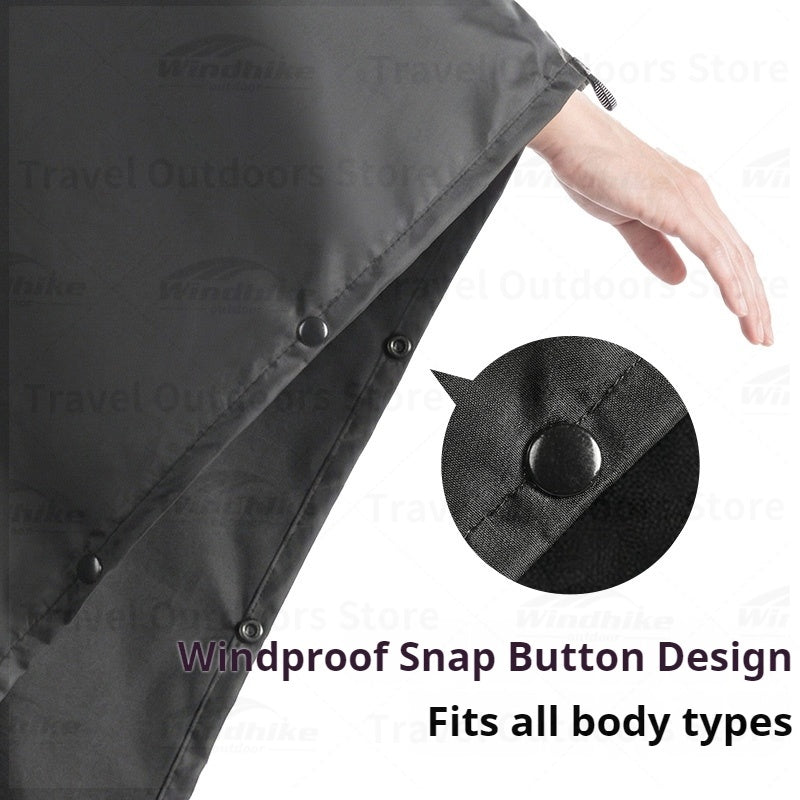 BLACKDOG Explorer 3 In 1 Tactical Raincoat Unisex Hooded Sleeve Waterproof Rain Poncho Cycling Rain Cover Camping Outdoor Mountaineering Rainwear