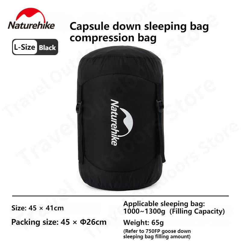 Naturehike Camping Sleeping Bag Compression Storage Bag 40D Nylon Portable Hiking Backpacking Ultralight Down Sleeping Bag Nature Hike