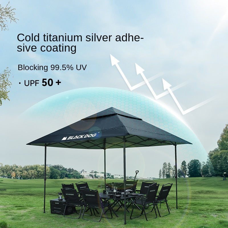 BLACKDOG Black Square Curtain Canopy Awning Tent Pergola Folding Stall 4 Season Sun Shelter Umbrella Protection Terrance Balcony Waterproof Tarp