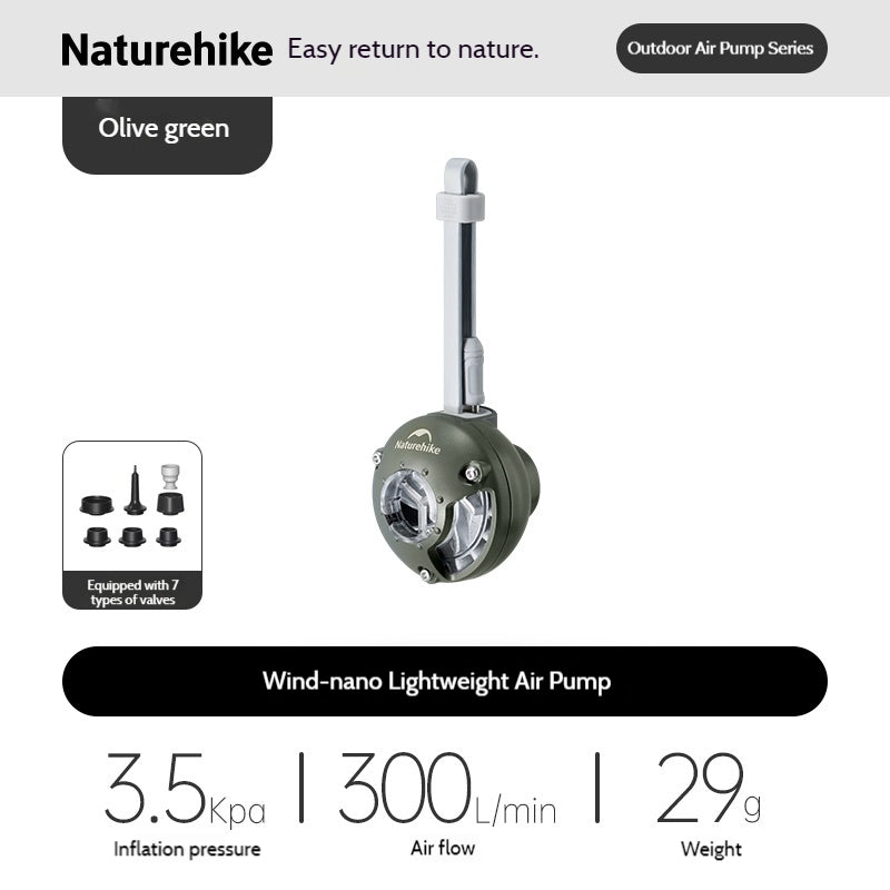 Naturehike Lightweight Air Pump Portable Multi-functional Inflatable Pump Mini Electric Air Pump 2-in-1 Quick Inflation Deflation Outdoor Camping