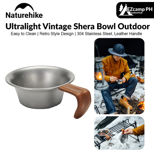 Naturehike Ultralight Vintage Shera Bowl Outdoor Portable Retro Stainless Steel Rice Bowl Cutlery With Insulated Handle Tableware Tool Camping Hiking Picnic Barbecue Travel Heavy Duty Original Nature Hike