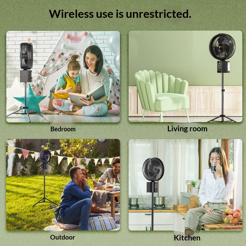 ATEnge Oscillating Rechargeable Fan w/Remote Super Strong 7 Speeds 2 in 1 Unique Design 10 Inch Cordless Battery-Operated Fan Outdoor Opolar Roccia RF66