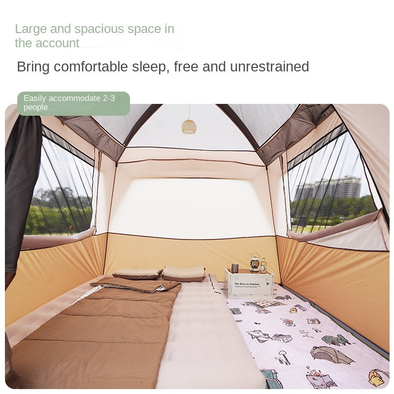 Vidalido MOUNT SHADE Camping Tent For 2-3 Person Summer Breathable Tent Large Internal Space 4 Sided Ventilation 190T TPU Waterproof PU1200mm Outdoor Park Camping