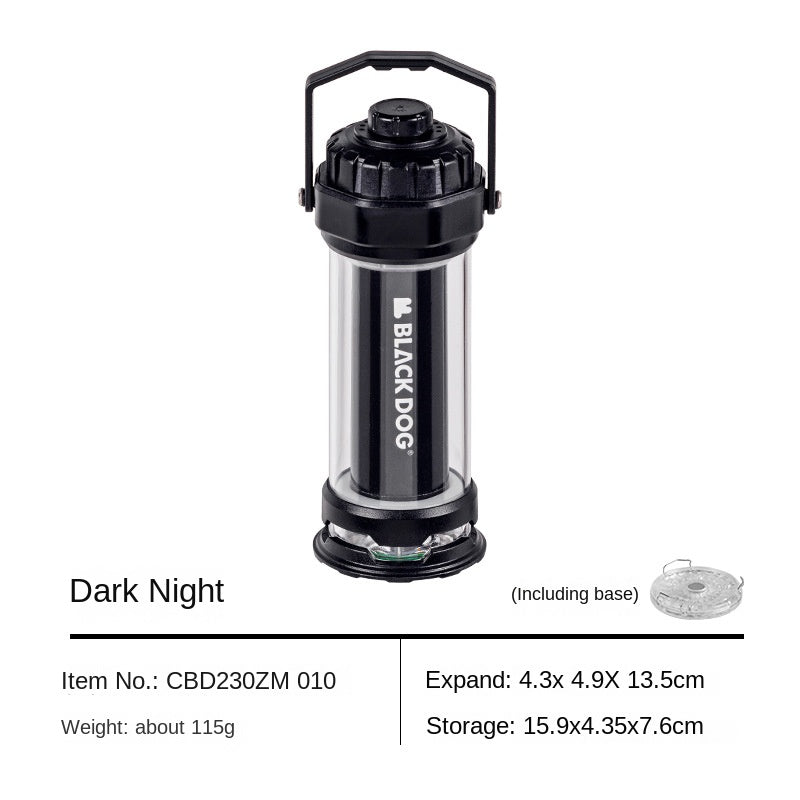 BLACKDOG by Naturehike STARFIRE Black Camping Lamp Mini Outdoor LED Mini Lantern 4 Lighting Modes 2600mAh Battery USB C Charging IPX4 Waterproof 6-150H Hanging Flashlight Ultralight Portable Warm Light Black Dog Nature Hike