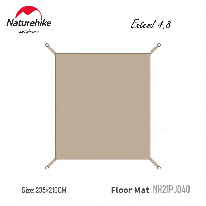 Naturehike Extend 4.8㎡ Cotton Floor Mat A-Shaped Camping Outdoor Moisture-Proof Pad Rainproof 235x210cm - NH20ZP011