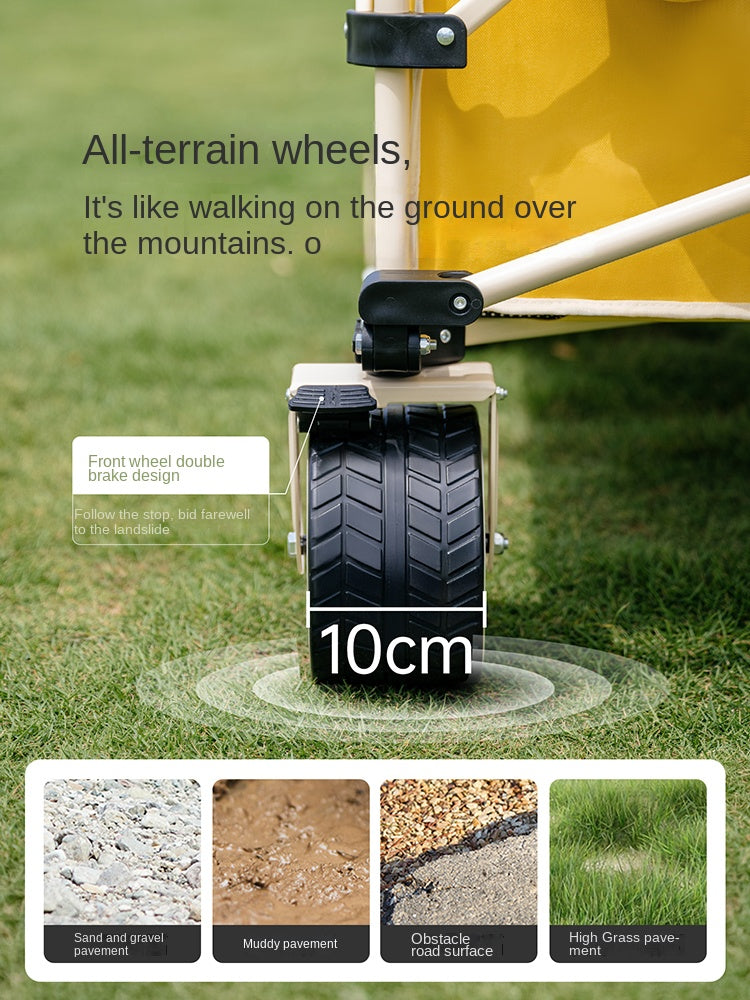 Naturehike RUBIK's CUBE PRO Camping Trolley Portable Foldable Outdoor Cart All Terrain Wheel Folding Wagon Up To 225kg Load 450L Capacity