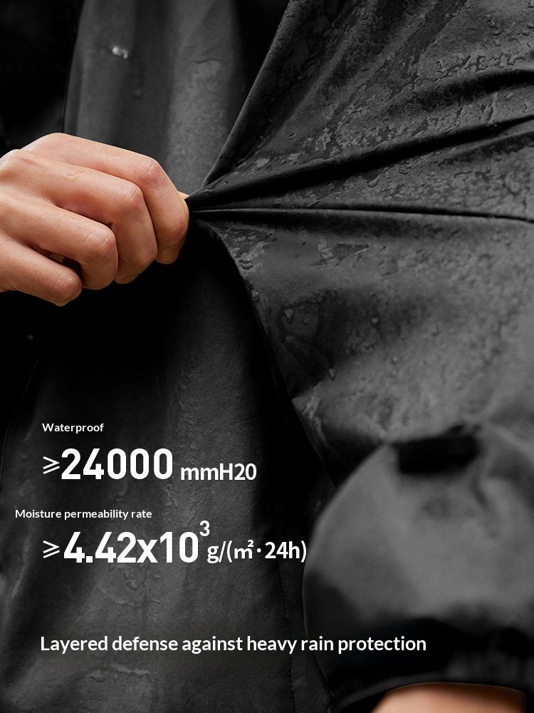 Naturehike Black Raincoat Portable Foldable Nylon Hooded Elastic Rain Jacket Storm Protection Waterproof Outdoor Camping Hiking Travel
