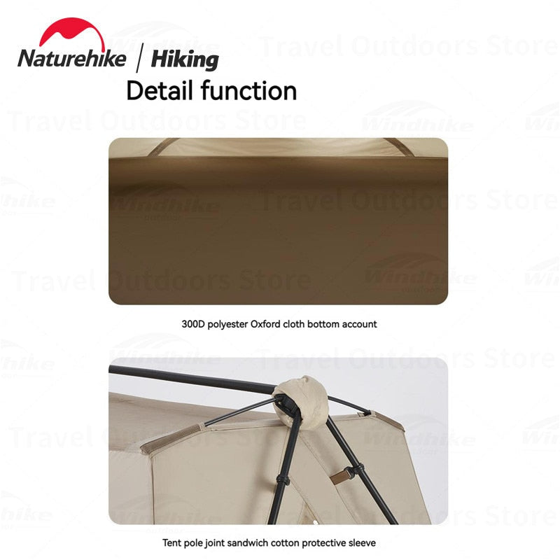 Naturehike A-TYPE Series Off the Ground Automatic Camping Tent for 1 and 2 Person 210D Outdoor Waterproof Folding Bed Cot + Shelter Easy Quick Setup