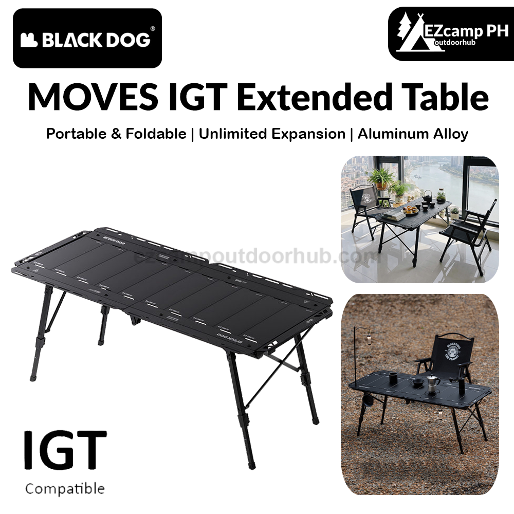 Blackdog MOVES IGT Extended Table Portable Foldable Multifunctional Tactical Modular Integrated Grill Table 5-Unit Unlimited Expansion Outdoor Camping