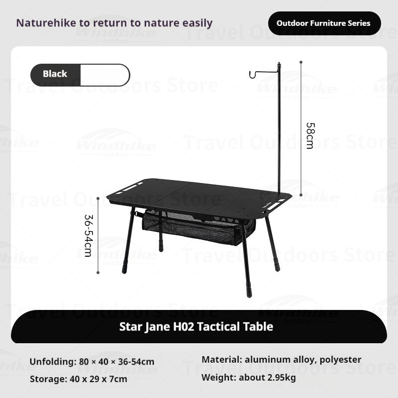 Naturehike STAR BASIC H02 IGT Table Portable Lightweight Foldable Multipurpose Tactical Table Height Adjustable Desk Aluminum Alloy Outdoor Camping Picnic
