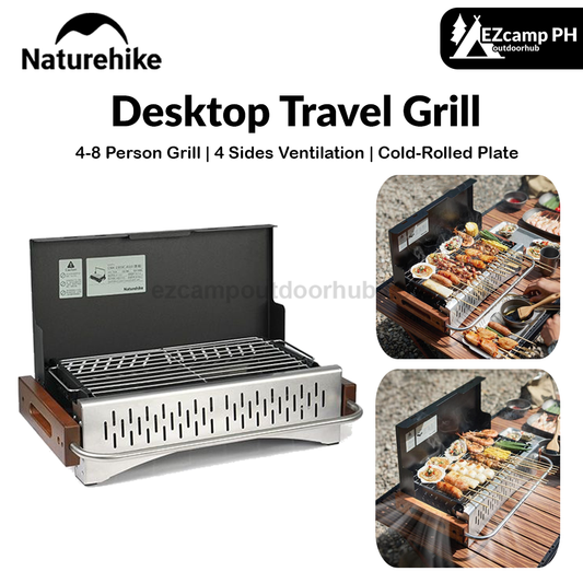 Naturehike x N Series Desktop Travel Grill Portable Ultralight Foldable Tabletop Charcoal Grill Burner Folding BBQ Stove Barbecue Camping Cooking Outdoor