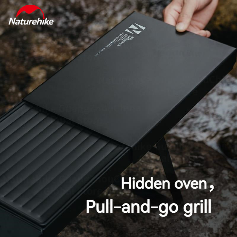 Naturehike Folding Barbecue Table Grill Box Portable Lightweight Multifunctional Foldable Black White BBQ Grill Rack Stove Table Supply Camping Outdoor Cooking Hiking Picnic Barbecue Beach Travel Heavy Duty Original Nature Hike