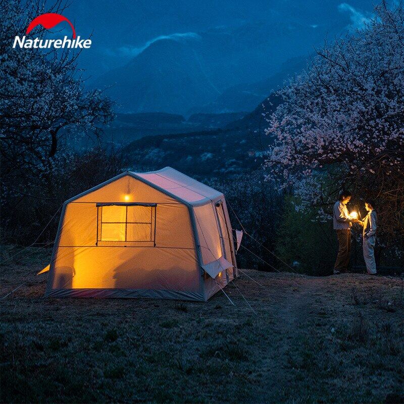 Naturehike AIR Series 12X Air Inflatable Luxury Glamping Tent Waterproof Blended Cotton for 6 Person Large 12m² Space Camping 1 Bedroom 1 Living Room