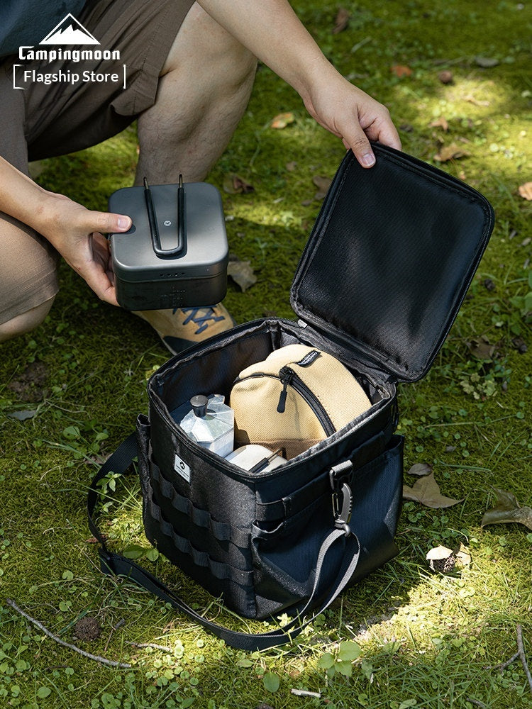 Campingmoon Propane Gas Storage Bag Portable Lightweight Multi-tool Canister Bag Small Stove Gas Outdoor Coffee Equipment Camping Cookware Kitchenware