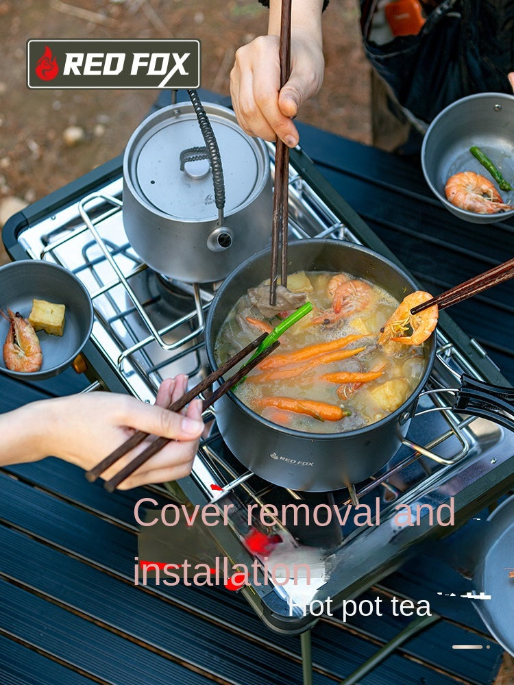Redfox FIREFOX PRO Double Stove Portable Foldable Premium Split Dual Butane Canister Cassette Stove With Windshield Outdoor Camping Aluminum Alloy