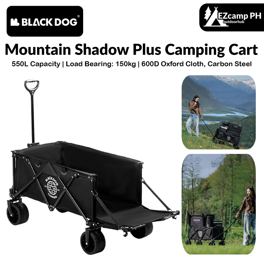 BLACKDOG Mountain Shadow Plus Camping Cart Portable Folding Cart With Brake Wheels Detachable Large Capacity Utility Wagon Outdoor Collapsible Trolley