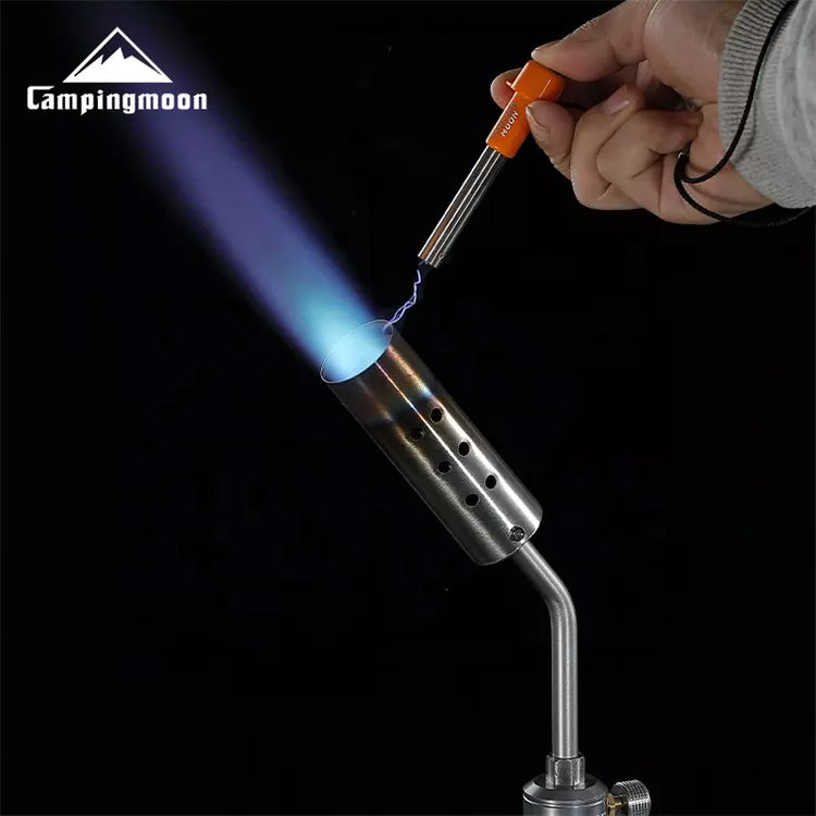 CAMPINGMOON MT-3915-CB High Power Butane Blow Torch 4.2KW Firepower Stainless Steel Standard Canister Gas Fuel Jet Gun Set BBQ Grill Charcoal Firewood