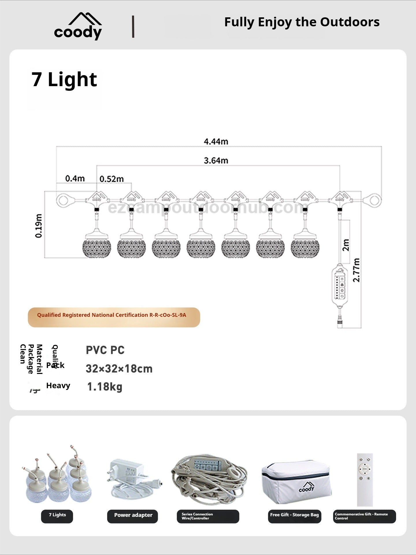 Coody GLOWNA String Light Smart Party Light Tent Camp Premium Atmosphere Ambient Lamps LED String Adjustable Color Temperature Strip Lantern Outdoor