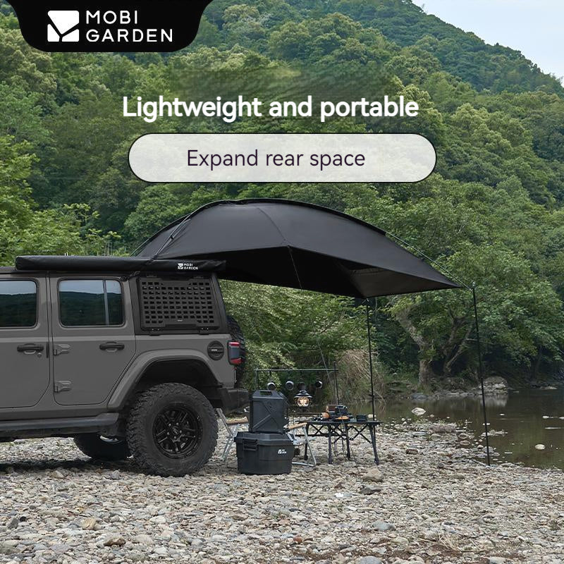 MOBI GARDEN Car Canopy Outdoor Portable Lightweight Convenient Black Advance Car Rear Canopy Car Side Tent Car Tail Tent Waterproof Sunscreen