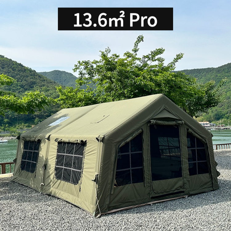 Coody AIR 13.6 Premium Cabin Inflatable Air Tent 6-8 Persons Outdoor Camping 13.6m² Interior Space Waterproof Black Vinyl Coated Sunscreen Rain Cover