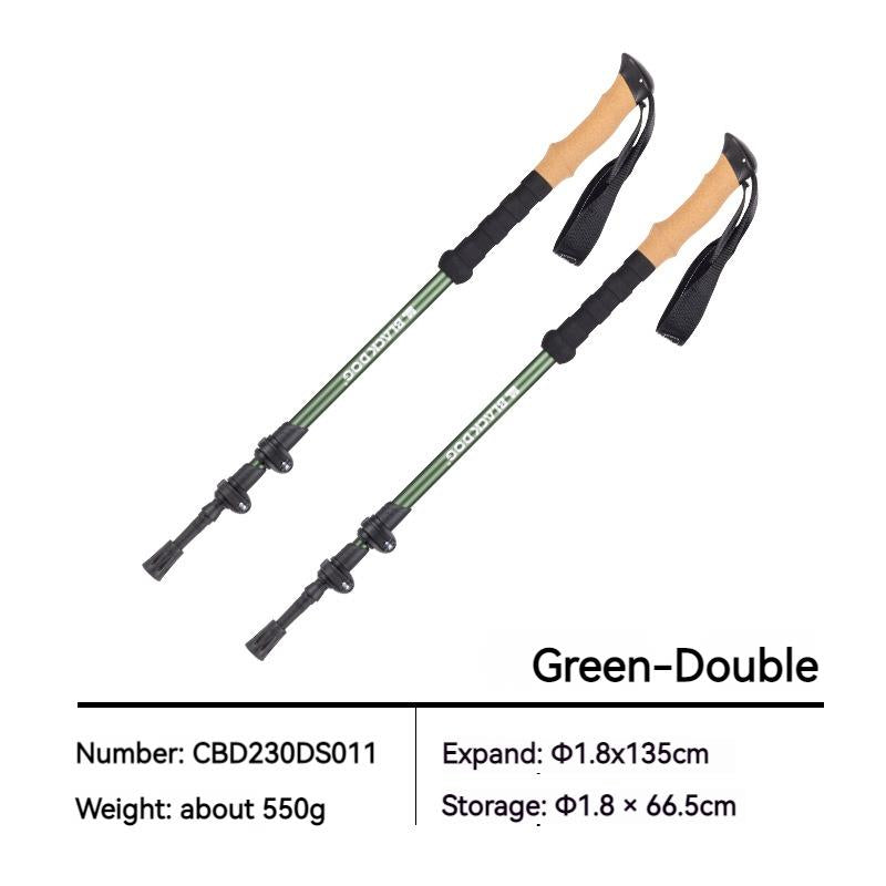 BLACKDOG by Naturehike Outdoor Telescopic 66.5-135CM 275g Walking Trek Rod Stick Ultralight 6061 Aluminum Alloy Portable Ultralight 3-Section External Lock Climbing Hiking Camping Stick Skiing Trekking Poles for Adult Black Dog Nature Hike