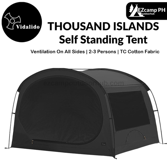 Vidalido THOUSAND ISLANDS Self Standing Tent for 2-3 Persons Bedroom Inner Add-on or Stand-Alone Outdoor Camping Tent Waterproof Breathable TC Cotton