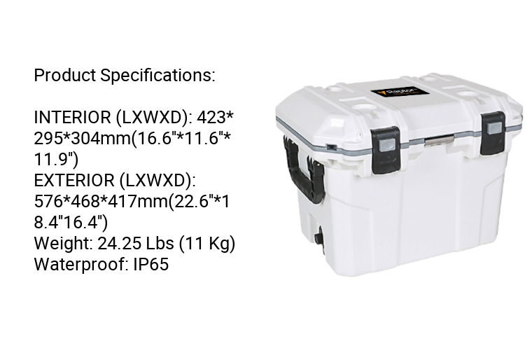 Raptor POLAR Series Cooler Hand Carry Multipurpose 30L Capacity Cold Storage Ice Box Food Container Chest Sloped Drain with Secure Plug Non-Skid Rubber Feet