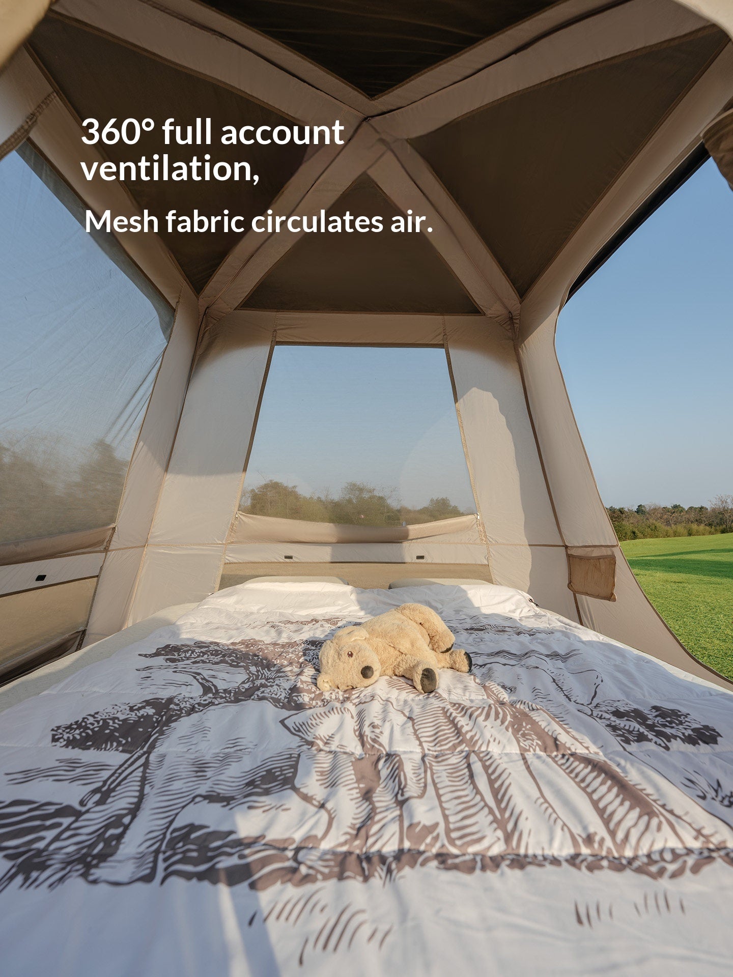 Naturehike VILLAGE 13 NEO Automatic Tent Cabin Style Multiple Settings Tent 1 Bedroom 1 Living Room Ti Black Coated Sunscreen 6 Person Outdoor