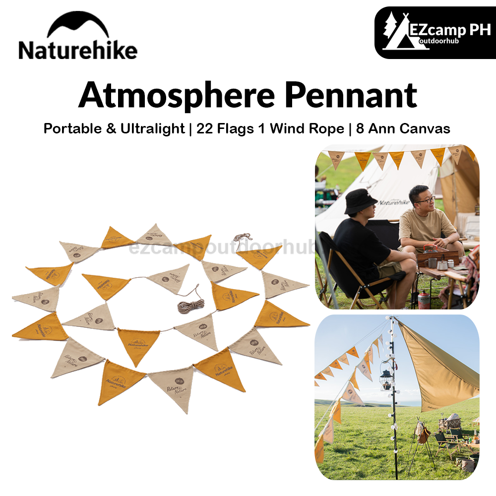 Naturehike Atmosphere Pennant Portable Ultralight 22 Flags 6 Meters Canvas Fabric Hanging Banner Camping Outdoor Festival Flag Decoration Design