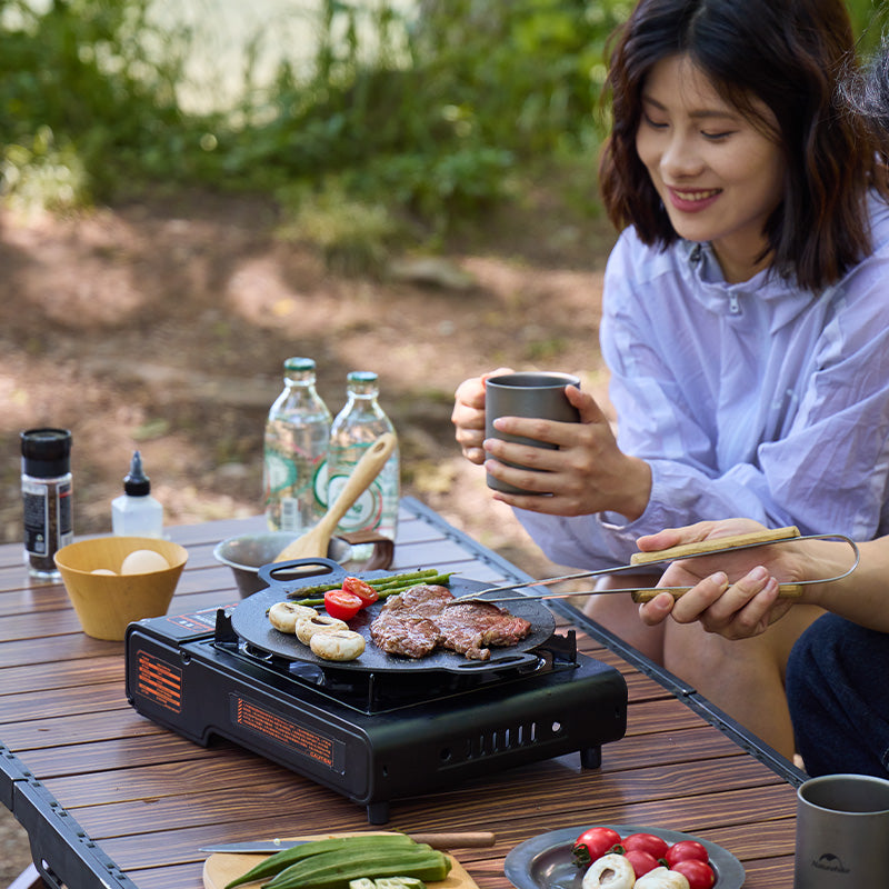 Naturehike DARK STAR Cassette Stove 2.9kw Firepower Basic Burner With Storage Case Windproof Stove Rack Stepless Rotating Knob Butane Canister Outdoor