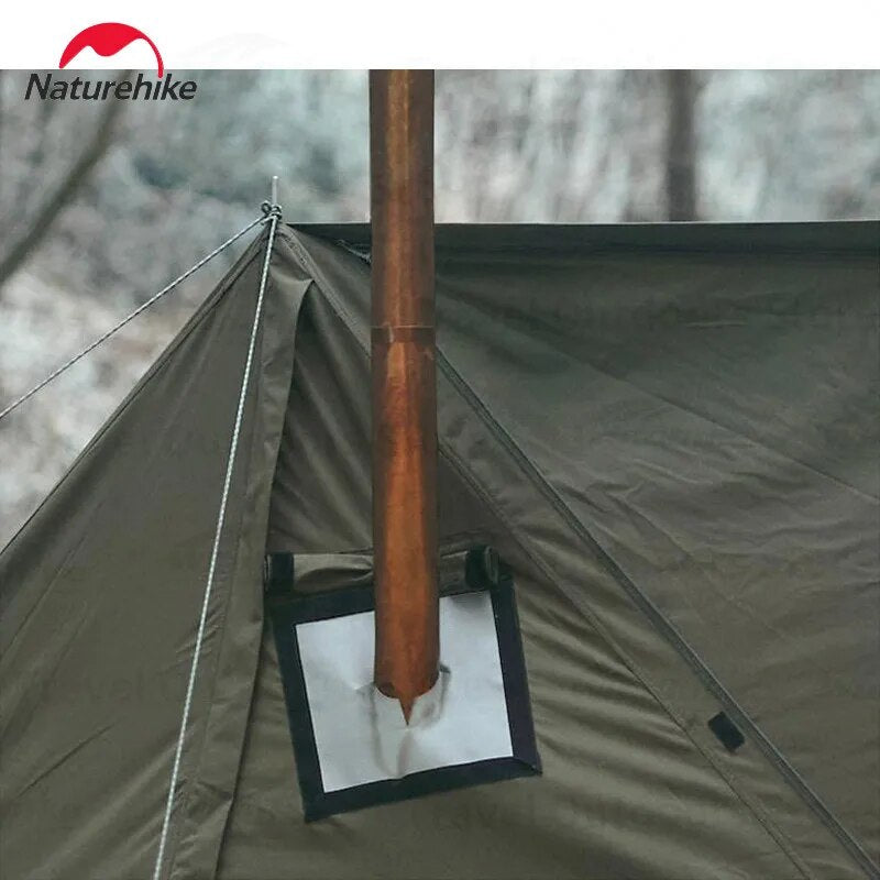 Naturehike ARES Army Tent Ultralight Hiking Backpacking Camping Outdoor Single Shelter 1 Person Waterproof 210G TC Cotton 5.8kg with Awning Canopy Chimney Nature Hike