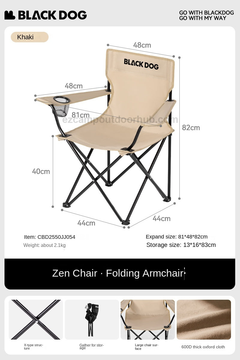 Blackdog ZEN Folding Chair Portable Lightweight Foldable Lounge Moon Chair With Arm Rest 180kg Max Load Light Outdoor Camping Travel