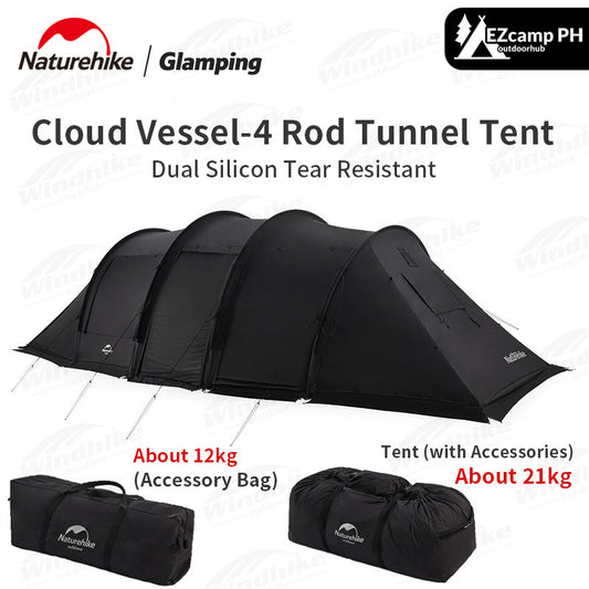 [Pre-Order] Naturehike Cloud Vessel Tunnel Tent With Snow Skirt Large Multi-Person Outdoor Camping Supplies Equipment Travel Tourist tent