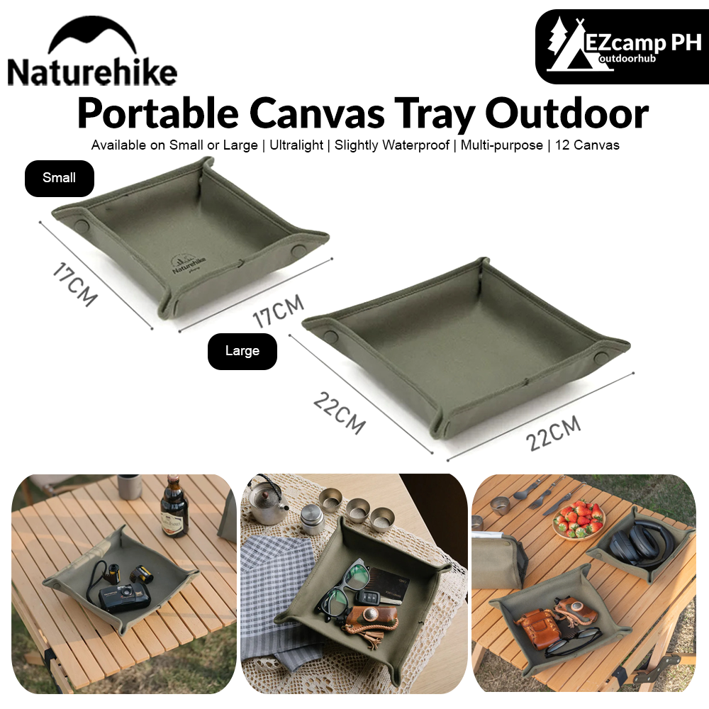 Naturehike Ultralight Portable Canvas Tray Outdoor Waterproof Plate Sundries Accessories Daily Necessities Foldable Storage Box Multi Scenario