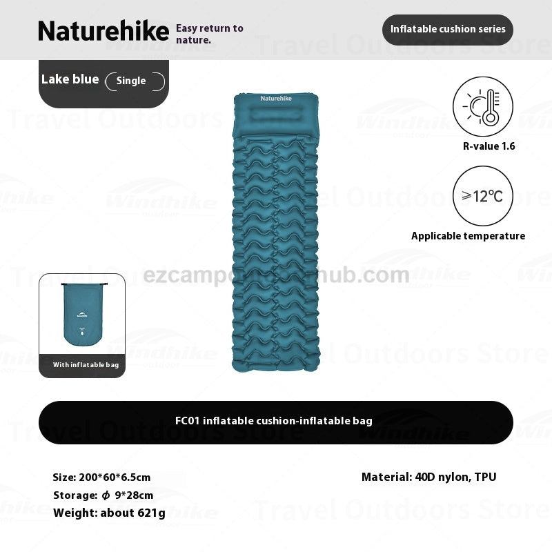 Naturehike F01 Air Bed Mattress Multipurpose Thickened Single Double Sleeping Bed Ultralight Inflatable Camping Mat Waterproof Outdoor Travel