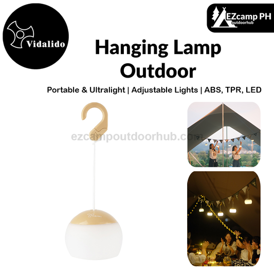Vidalido Hanging Lamp Outdoor Portable Ultralight Atmosphere Ambient LED Warm Light Lantern Waterproof USB Charging Camping Travel Tent Lighting ABS TPR