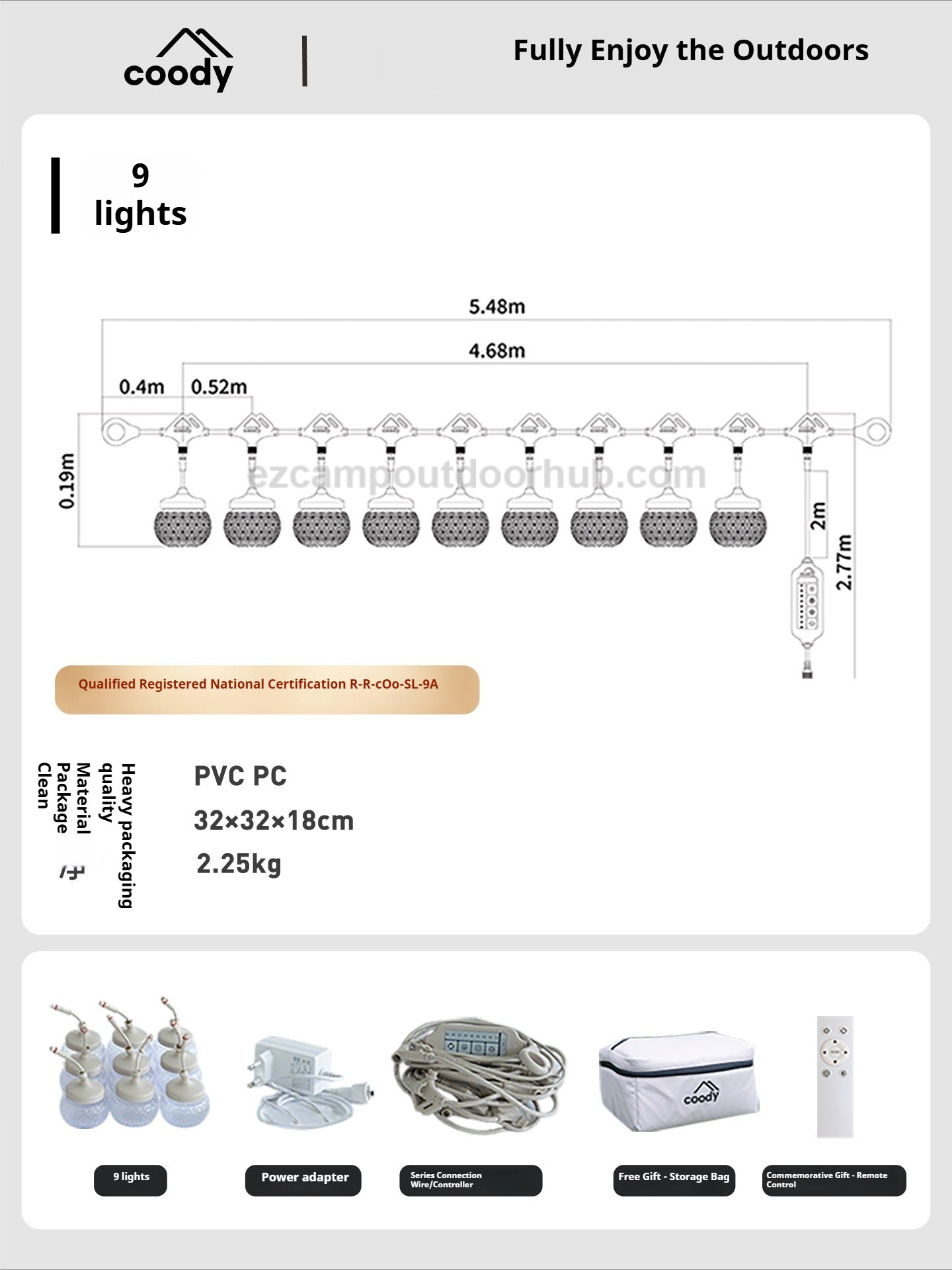 Coody GLOWNA String Light Smart Party Light Tent Camp Premium Atmosphere Ambient Lamps LED String Adjustable Color Temperature Strip Lantern Outdoor