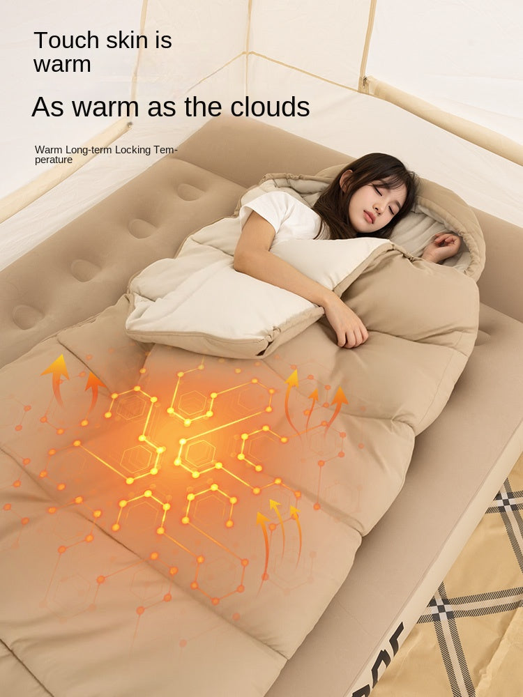 Blackdog CLOUD NEST Eggshell Sleeping Bag Portable Multipurpose Warm Comfortable Adult Hooded Quilt Bottom Opening Design Skin-Friendly Outdoor Camping Travel
