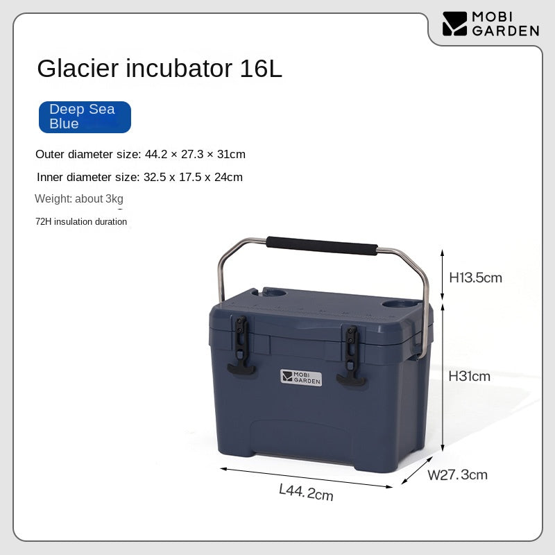 Mobi Garden GLACIER Incubator Cooler Series Multipurpose Storage Box 16/25/36/50/75L Capacities Up To 120H Hot & Cold Insulated Preservation Rotomolded Ice Drink Bucket