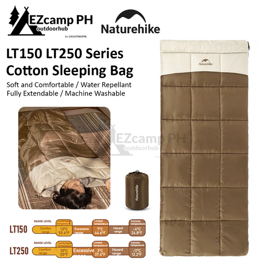 Naturehike LT150 LT250 Series Portable Ultralight Sleeping Bag Cotton Spliceable Outdoor Camping Comfortable Quilt Blanket Waterproof LANGTIAN