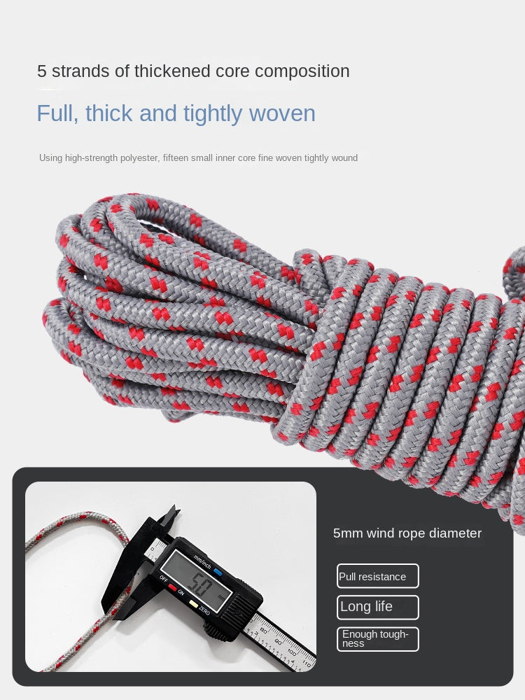 Vidalido 8pcs Outdoor Camping Wind Rope Set Multipurpose Tent Tarp Canopy Awning Accessories Guy Lines Aluminum Tensioner Buckles Windproof Reflective