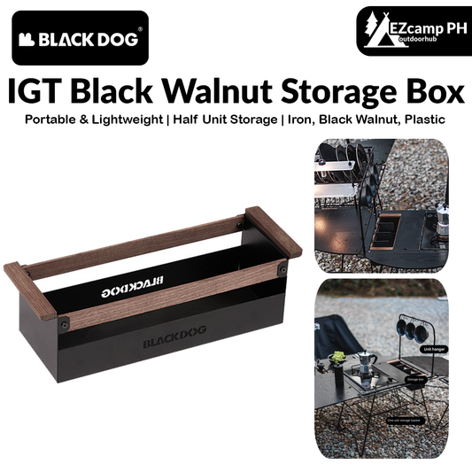 Blackdog IGT Black Walnut Storage Box Portable Lightweight Half Unit Storage Shelf Condiments Seasoning Container IGT Grill Table Compatible