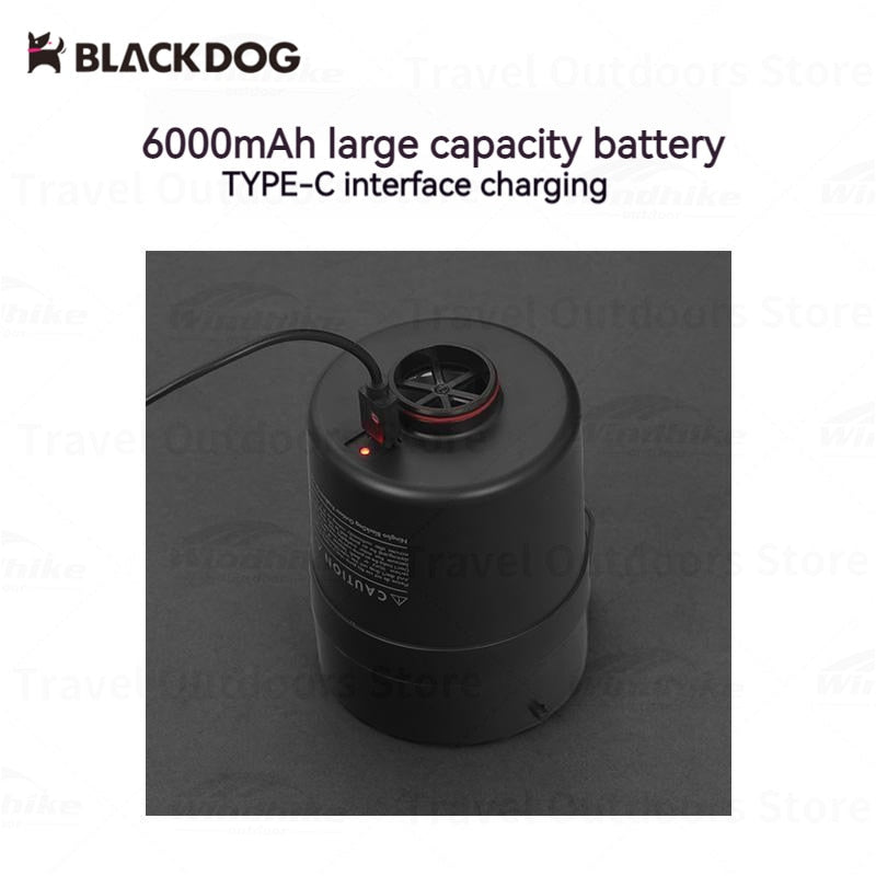 BLACKDOG by Naturehike Black Electric Wireless Air Inflator Pump 6000mAh Battery Rechargeable Portable 2.5kpa Universal Air Mattress Bed Tent Sofa